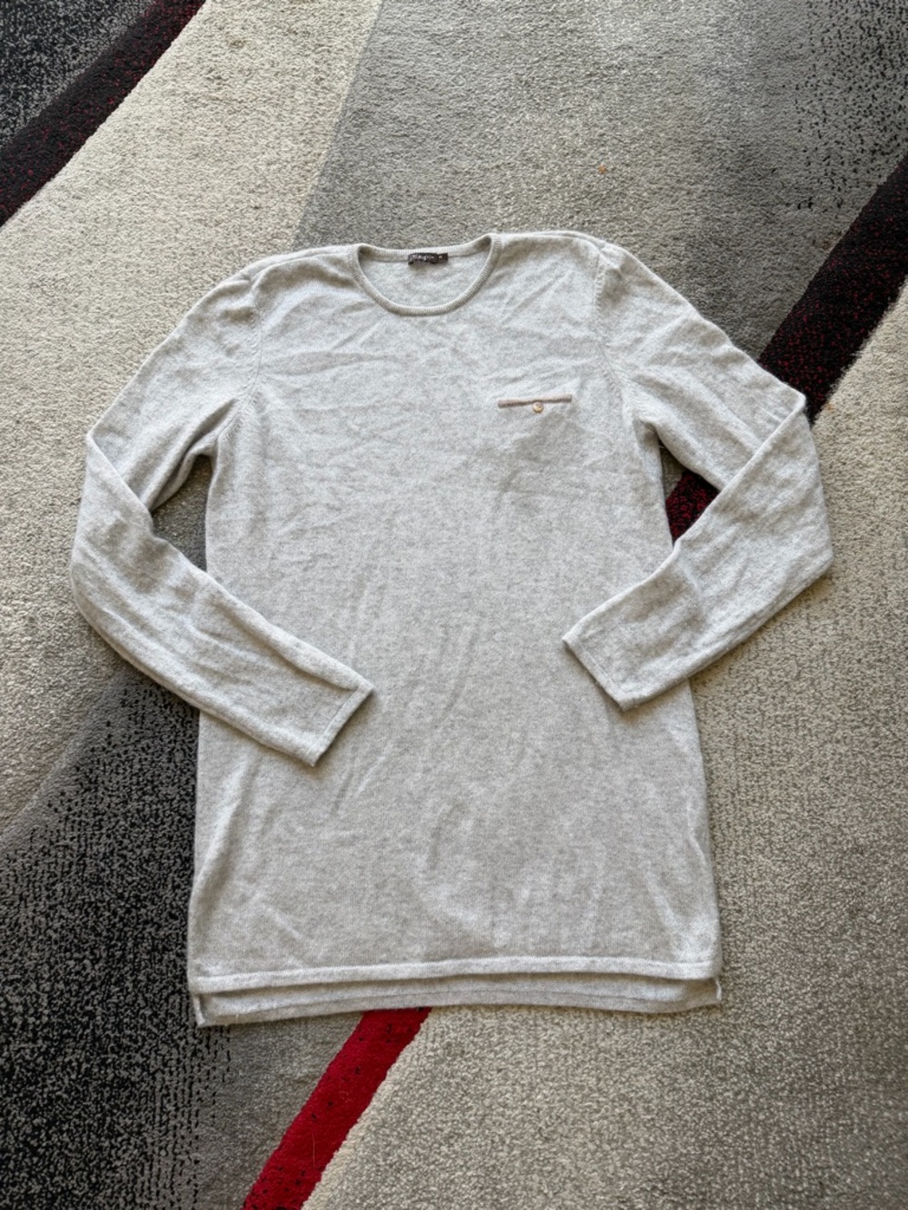 J. McLaughlin Gray Crewneck Cashmere Sweater